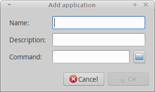 Add Application entry dialog